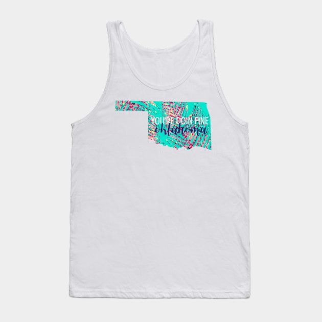 You&amp;#39;re Doin Fine Oklahoma Teal Feathers Tank Top by annmariestowe